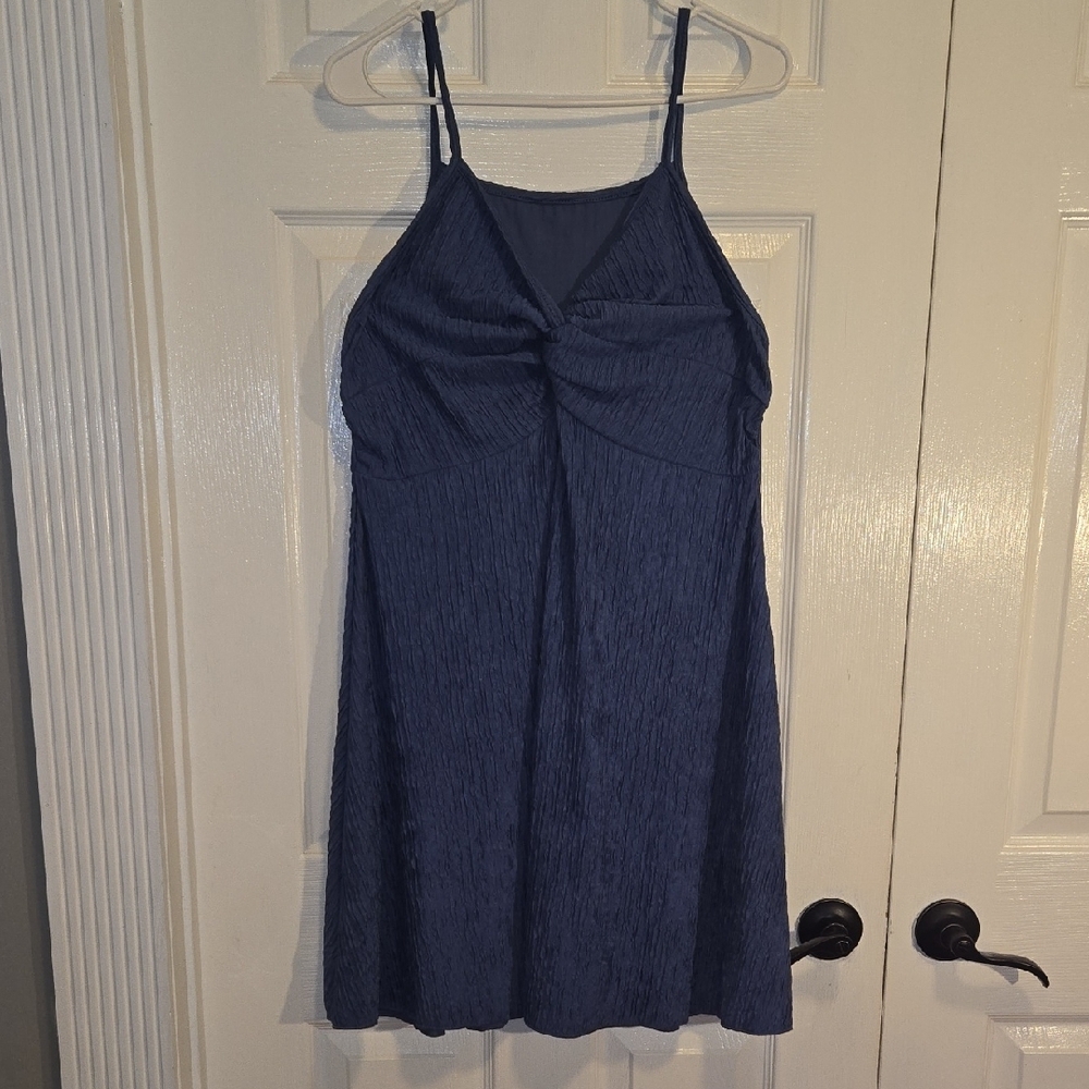 SHEIN Curve OXL Knot Front BLUE DRESS
